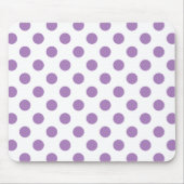 Lavendelpolka-Punkte auf weiß Mousepad (Vorne)