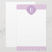 Lavendelquatrefolien-Monogramm Briefpapier (Vorne/Hinten)