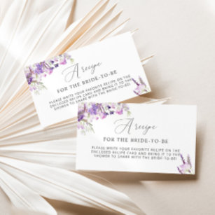 Lavendelrezeption für die Braut als Abschlusskarte Begleitkarte