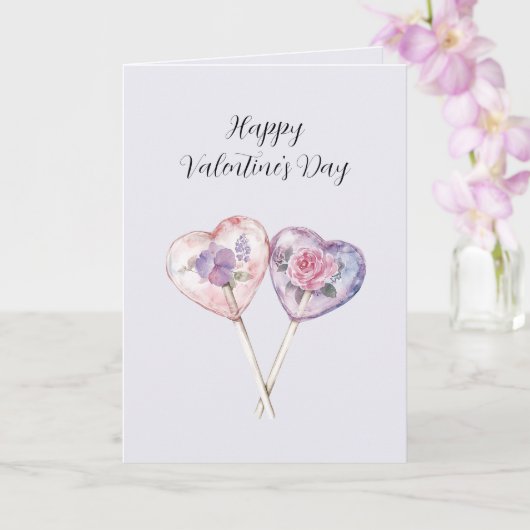 Lavendelrosa Florales Herz Zum Valentinstag Karte (Orchidee)