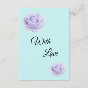 Lavendelrose mit blauer Hochzeitseinlagekarte Begleitkarte