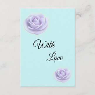 Lavendelrose mit blauer Hochzeitseinlagekarte Begleitkarte
