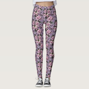 Lavendelrosen mit sanftem Flieder und Rosa Leggings