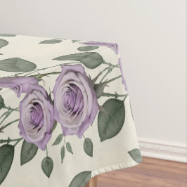 Lavendelrosen mit silbernen und grünen Blättern Tischdecke