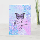 Lavendelschmetterling danke karte (Vorderseite)