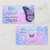 Lavendelschmetterling eine Kundenkarte Visitenkarte (Vorne/Hinten)