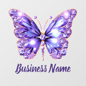 Lavendelschmetterling lila Edelsteine Fensteraufkleber (Blatt)