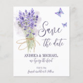 Lavendelschmetterlinge Save the Date (Vorderseite)