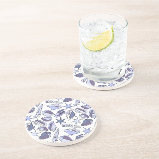 LavendelSeashells Sandstein Untersetzer (Seite)