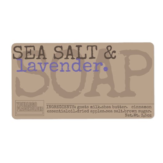 Lavendelseife handgefertigt Rustikale Sticker Vint (Vorne)