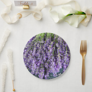 Lavendelstiele Florale Papierplatten Pappteller