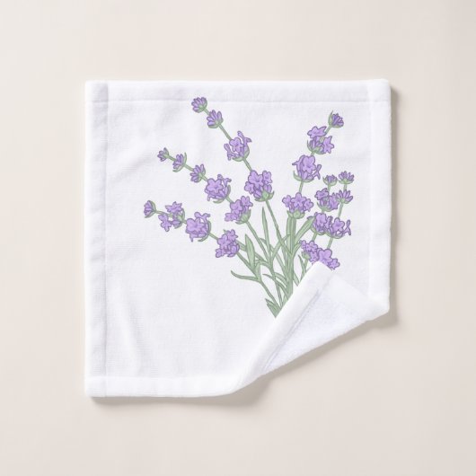 Lavendelstrauss Badhandtuch Set (Waschlappen)
