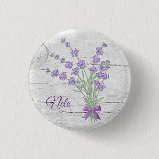 Lavendelstrauss, personalisiert button (Vorderseite)