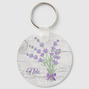 Lavendelstrauss, personalisiert schlüsselanhänger