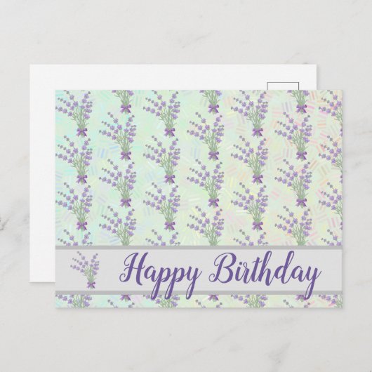 Lavendelstrauß Postkarte (Vorne/Hinten)