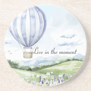 Lavendelstreifen-Ballon-Blumen-Brautjunggesellinne Getränkeuntersetzer