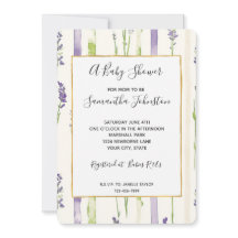 Lavendelstreifen Blumen Baby-Party