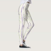 Lavendelstreifen-Blumen   Leggings (Rechts)