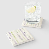 Lavendelstreifen-Blumen   Steinuntersetzer (Seitenansicht)