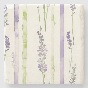 Lavendelstreifen-Blumen   Steinuntersetzer