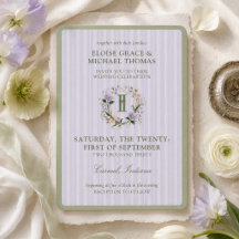 Lavendelstreifen-Blumenwappen-Hochzeit im Frühling