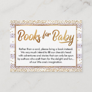Lavendelstreifen-Konfetti-Buchbestellungs-Einschlü Begleitkarte