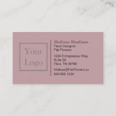 Lavendelstreifen und Tulips Mit Monogramm Visitenkarte (Rückseite)