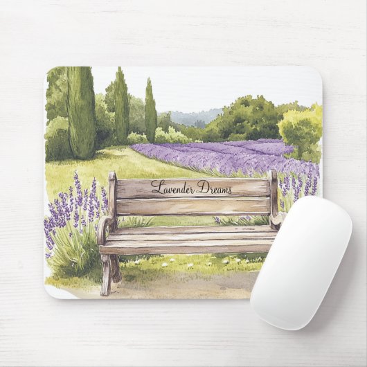 Lavendelträume-Bank Mousepad (Mit Mouse)