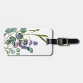 Lavendelviolette Blume Eukalyptus Gepäckanhänger (Vorderseite horizontal)