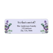 Lavendelviolette Blume haben neue Rücksendeadresse (Vorne)