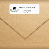 Lavendelviolette Blume Monogramm Rücksendeadresse