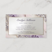 LavendelVisitenkarte aus silberfarbenem Glitzer Visitenkarte (Rückseite)
