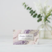 LavendelVisitenkarte aus silberfarbenem Glitzer Visitenkarte (Stehend Vorderseite)