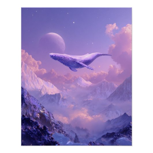 Lavendelwal schwebt in außerirdischen Himmeln Poster (Vorderseite)