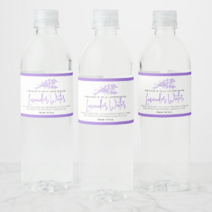 Lavendelwasser zeichne lila schwarzes Produktetike Wasserflaschenetikett