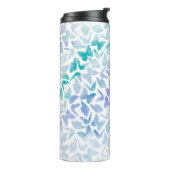 Lavendelwatercolor-Schmetterlinge mit Monogramm Thermosbecher (Nach links gedreht)