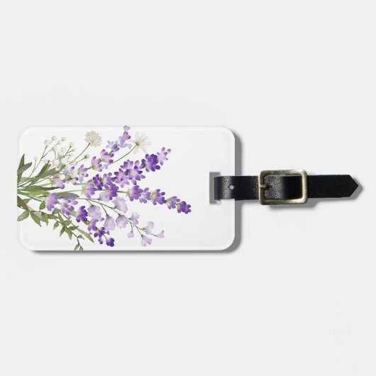 Lavendelweiße Blume Gepäckanhänger (Vorderseite horizontal)