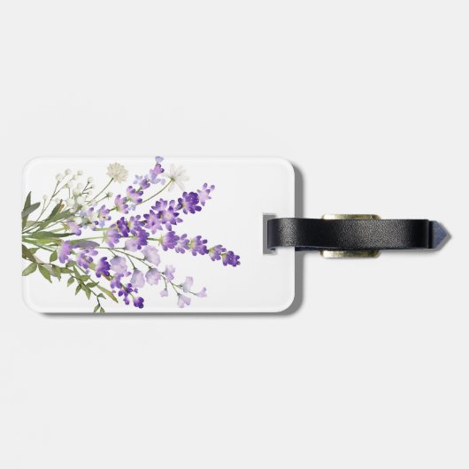 Lavendelweiße Blume Gepäckanhänger (Rückseite horizontal)