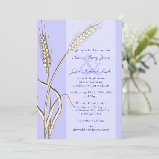 Lavendelweizen im Freien Einladung (Stehend Vorderseite)