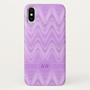 Lavendelwellen geometrisches Muster, Monogramm-Ini Case-Mate iPhone Hülle