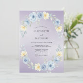 Lavendelwiese Hochzeit Einladung (Stehend Vorderseite)