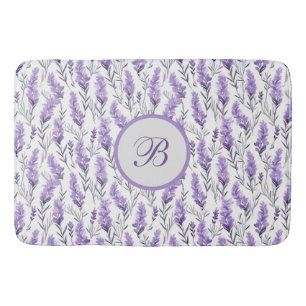 Lavendelwiesen-Monogramm Badematte