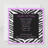 Lavendelzebra-Mädchen-Geburtstag laden ein Einladung (Vorderseite)