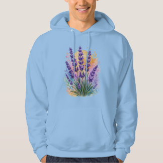 Lavendelzweig Aquarell Hoodie