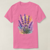 Lavendelzweig-Wasserfarben-T-Shirt