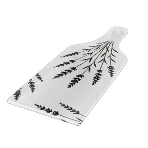 Lavendelzweige – minimalistisches botanisches Desi Schneidebrett
