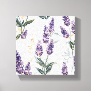 Lavendelzweige Wasserfarbe Botanisch Lila Blumen Leinwanddruck