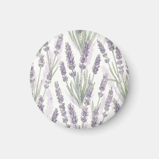 Lavendelzweige Wasserfarben Botanisches Muster Magnet (Vorne)