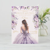 Lavender 16 . Geburtstag 16 Lila Kleidung Einladung (Stehend Vorderseite)
