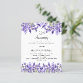 Lavender 25. Hochzeitstag Einladung (Stehend Vorderseite)